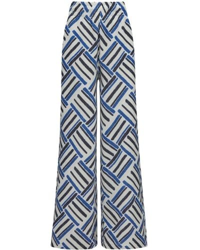 Perfect Moment Eularia Geometric-print Cotton Trousers - Blue