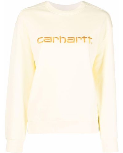 Carhartt Sweater Met Logoprint - Geel