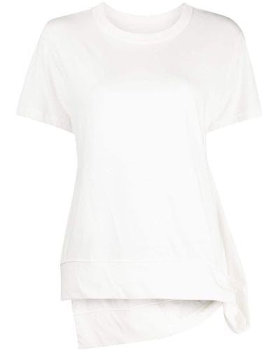 Yohji Yamamoto Camiseta asimétrica - Blanco