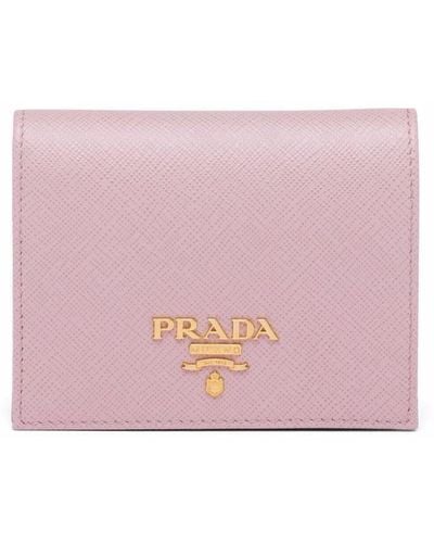 Prada Logo-lettering Compact Wallet - Pink