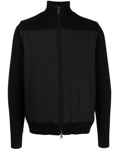 N.Peal Cashmere Quilted Long-sleeved Cashmere Jacket - Black