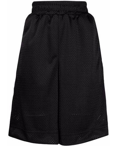 Fendi High-waisted Knee-length Shorts - Black