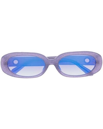 Linda Farrow Gafas de sol redondas con purpurina - Morado