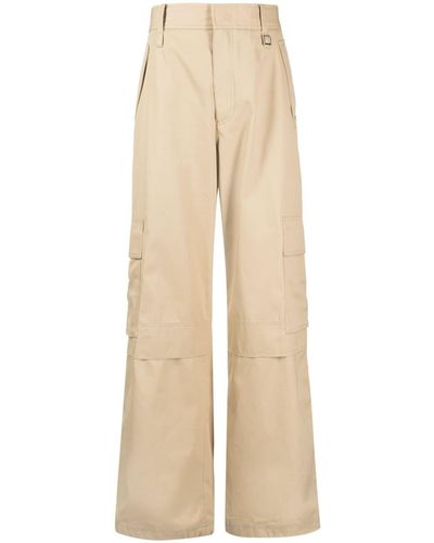 WOOYOUNGMI Logo-plaque Cotton Wide-leg Pants - Natural