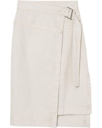3.1 Phillip Lim Gewickelter Jeans-Minirock - Weiß