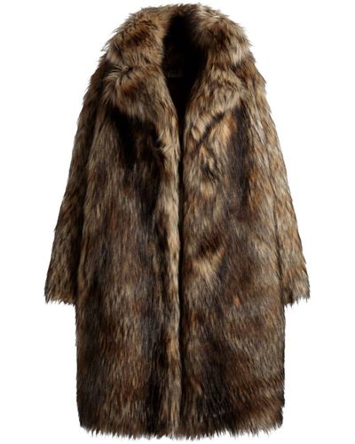 Bally Single-breasted Faux-fur Coat - Brown