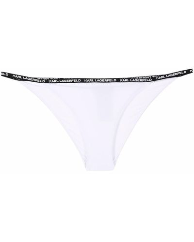 Karl Lagerfeld Logo-waist Slip-on Bikini Briefs - White