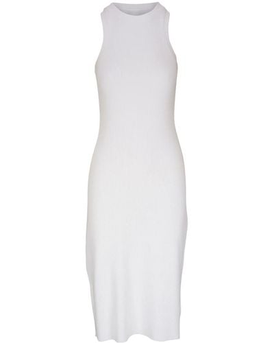 Vince Ribbed-knit Sleeveless Dress - White