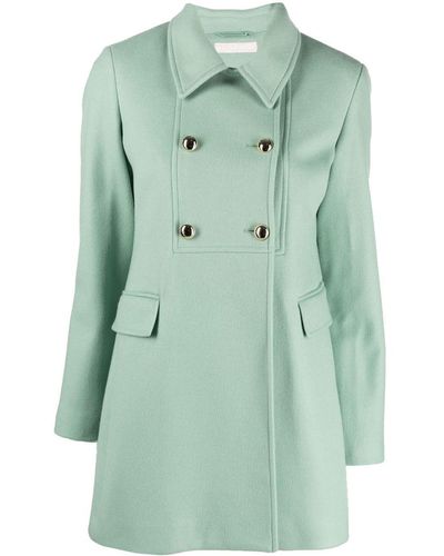 Liu Jo Classic Collar Double-breasted Coat - Green