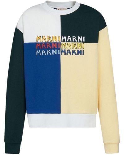 Marni Sweater Met Colourblocking - Blauw