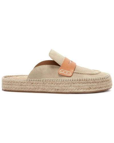 JW Anderson Leather Espadrille Loafers - Natural