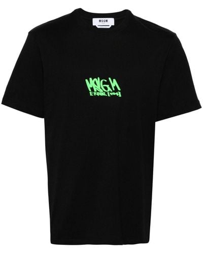 MSGM T-shirt en coton à logo imprimé - Noir
