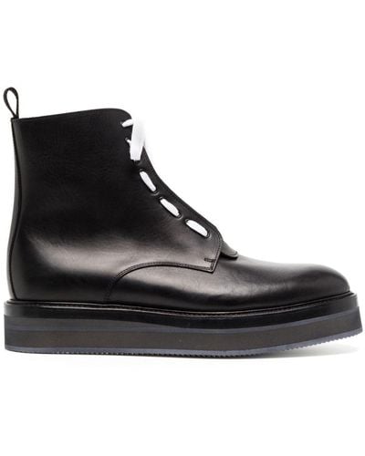Nicolas Andreas Taralis Lace-up Leather Ankle Boots - Black