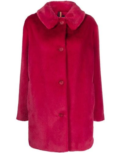 PS by Paul Smith Faux Fur Coat - Red