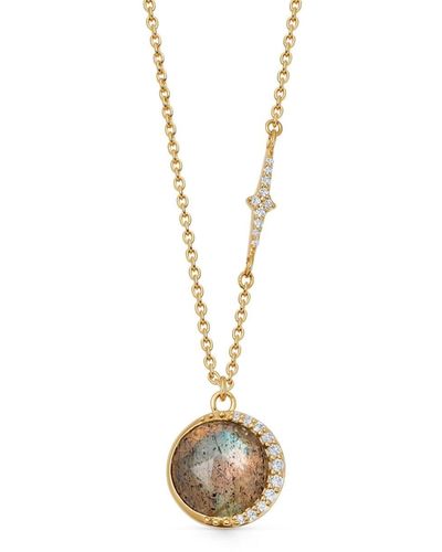 Astley Clarke Collana Gold Large Luna con pendente gemma - Metallizzato
