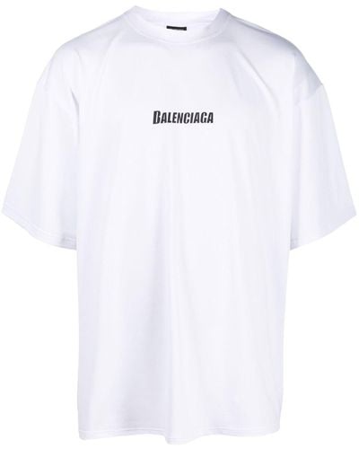 Balenciaga Camiseta oversize con logo - Blanco