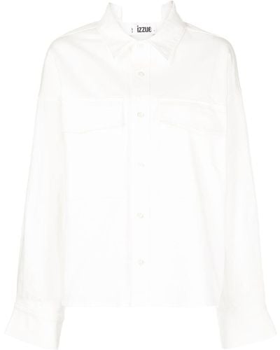 Izzue Chemise à col v au dos - Blanc