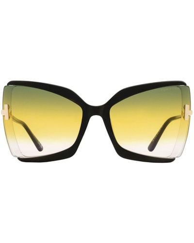 Tom Ford Gia Sonnenbrille mit Oversized-Gestell - Schwarz