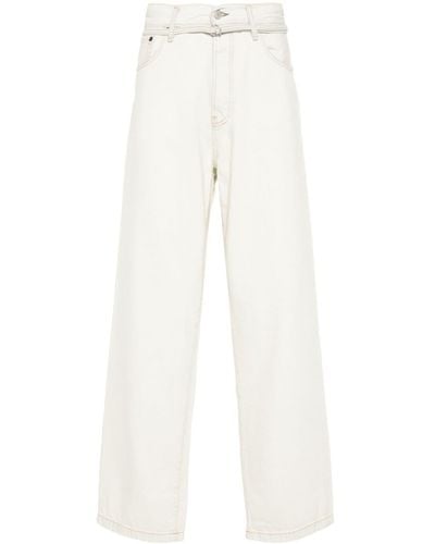 Acne Studios Belted Tapered-leg Jeans - White