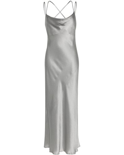 Antonelli Satin Midi Slip Dress - Gray