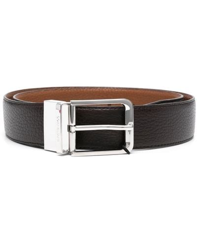 Corneliani Leather Buckle Belt - Black