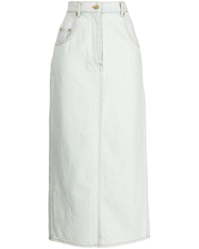 Nina Ricci Denim Midi Skirt - White