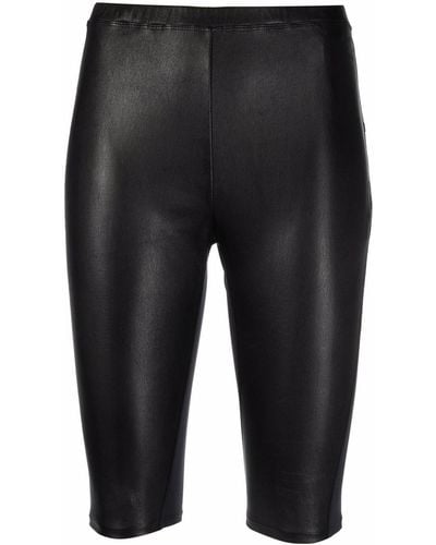 Loewe Leather High-waisted Biker Shorts - Black