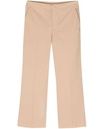 Twin Set Logo-plaque Cropped Trousers - Natural