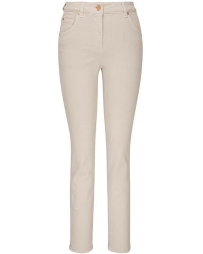Brunello Cucinelli High-waisted Skinny Trousers - Natural