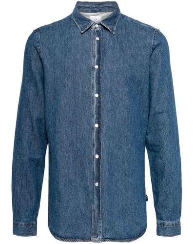 PS by Paul Smith Denim Overhemd Met Wassing - Blauw