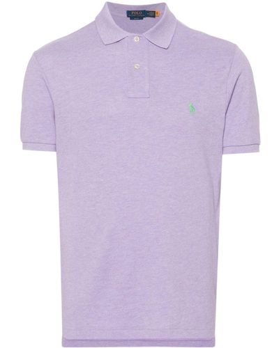 Polo Ralph Lauren Embroidered-polo Pony Polo Shirt - Purple