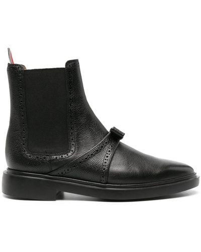 Thom Browne Bow-detailing Leather Chelsea Boots - Black