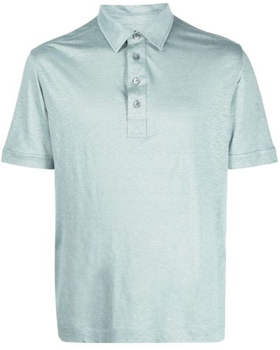 Zegna Short-sleeve Linen Polo Shirt - Blue