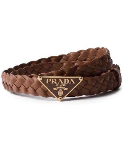Prada Braided leather belt - Braun