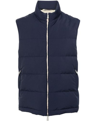 Eleventy Quilted Down Gilet - Blue