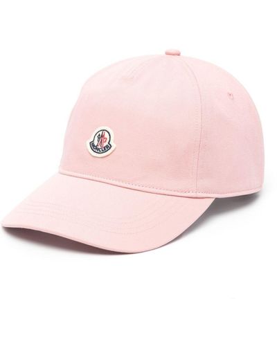 Moncler Logo-patch Cotton Hat - Pink