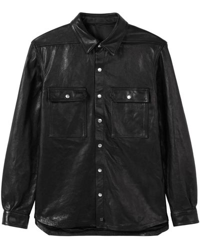 Rick Owens Flap-pocket Leather Jacket - Black