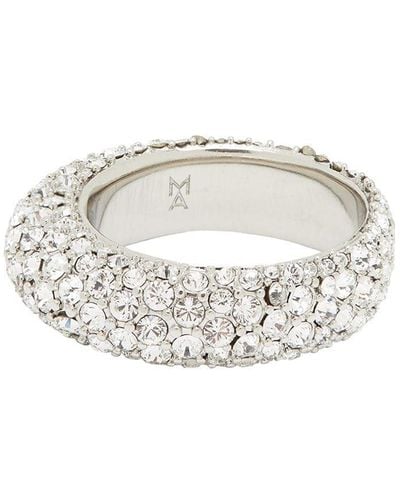 AMINA MUADDI Cameron Crystal-embellished Ring Silver - Metallic