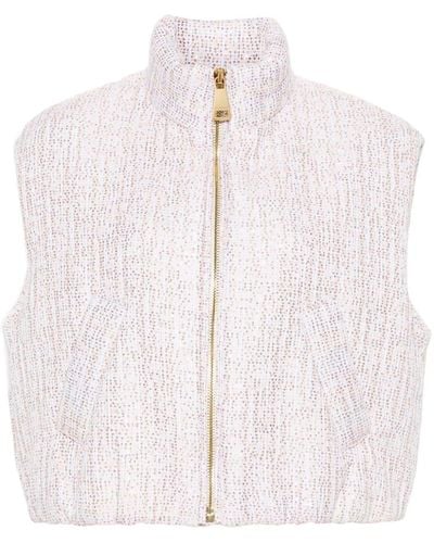 Khrisjoy Joy Vest Tweed Cropped - Pink
