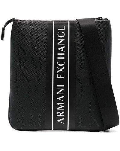 Armani Exchange Logo-print Messenger Bag - Black