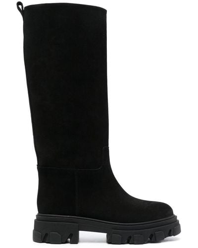 Gia Borghini Perni Tubular Suede Knee-high Boots - Black