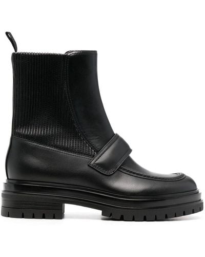 Gianvito Rossi Leather-panel Boots - Black