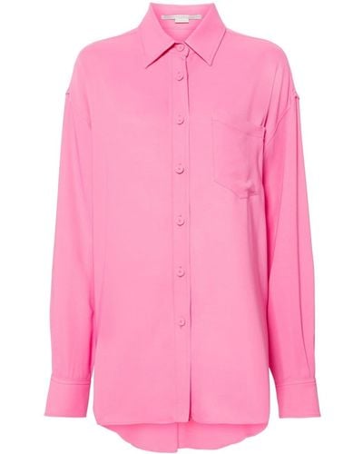 Stella McCartney Drop-shoulder Crepe Shirt - Pink