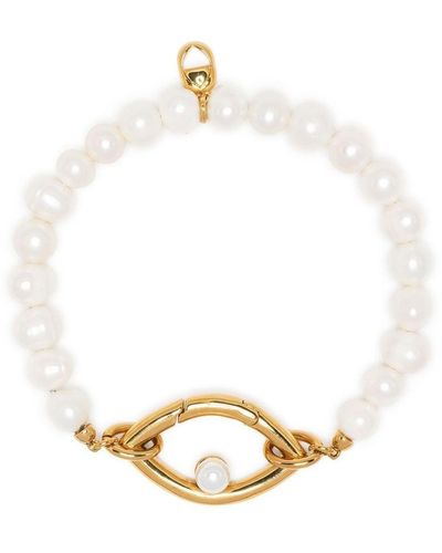 CAPSULE ELEVEN Eye Pearl Bracelet - White