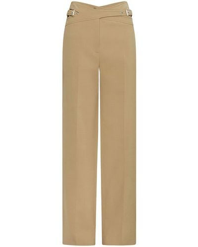 Dion Lee Interlocking Buckle-strap Wool Trousers - Natural