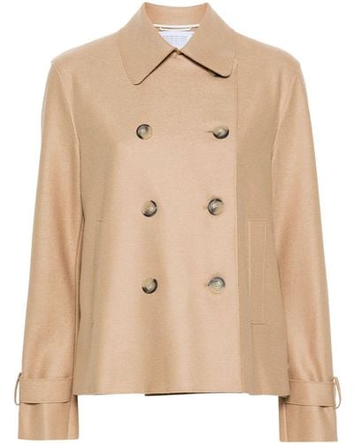 Harris Wharf London Double-breasted Wool Jacket - Natural