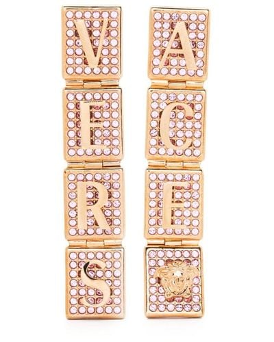 Versace Tiles Crystal-embellished Earrings - White