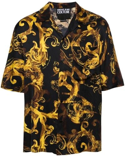 Versace Jeans Couture Camisa Watercolour Couture - Negro