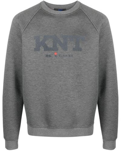 Kiton Logo-print Raglan-sleeve Sweatshirt - Gray