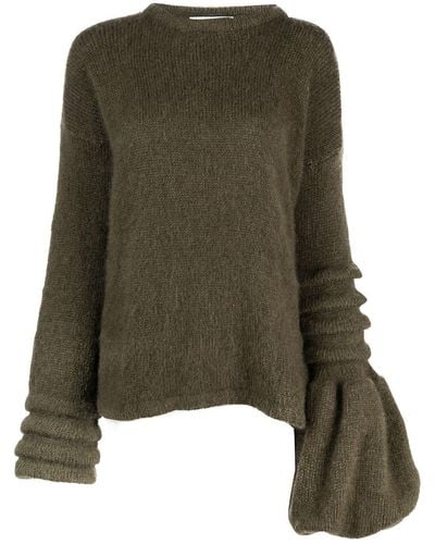 Tuinch Knitted Oversize-sleeve Sweater - Green